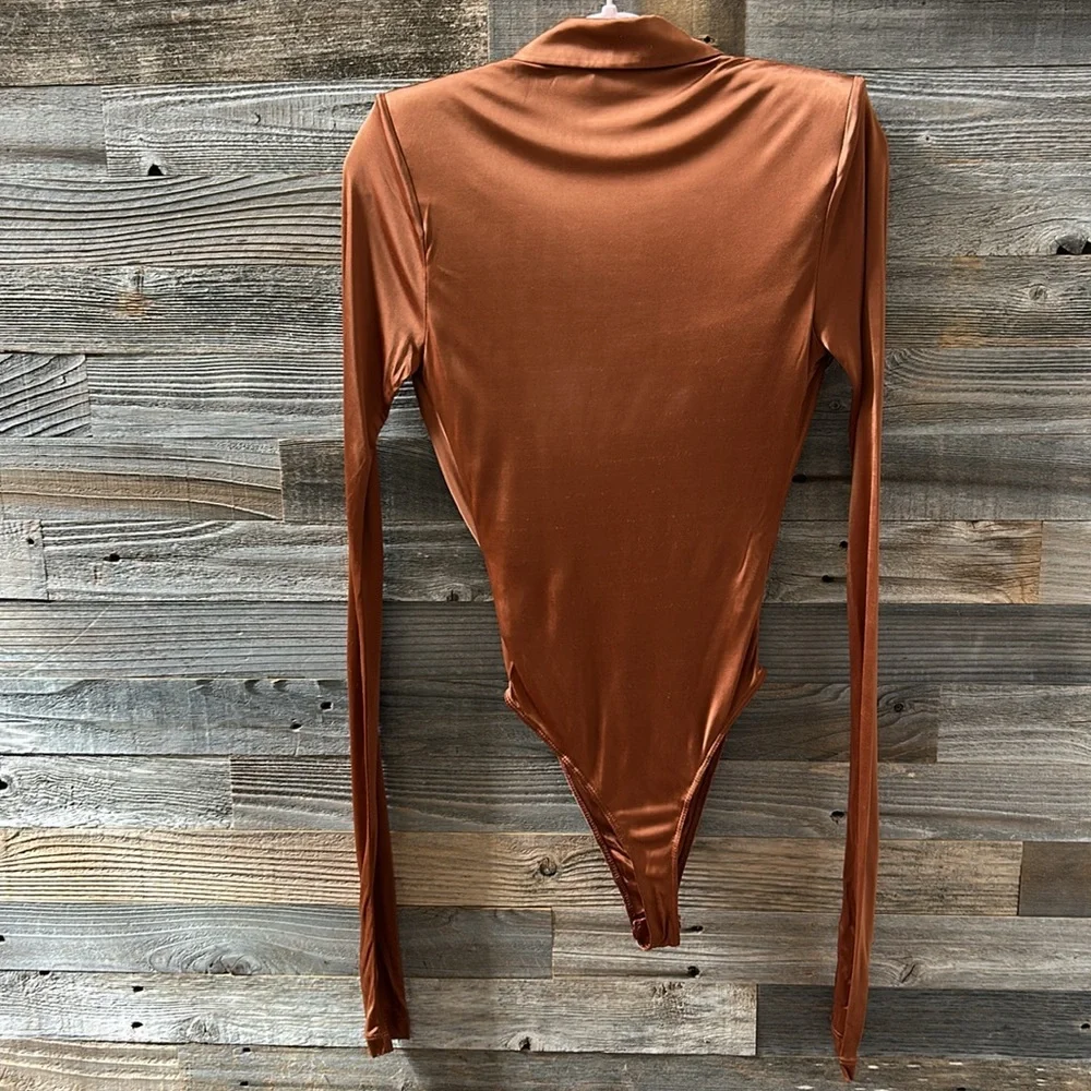 Gauge81 Chestnut Brown Bauska Draped Bodysuit Size XS - Picture 4 of 10